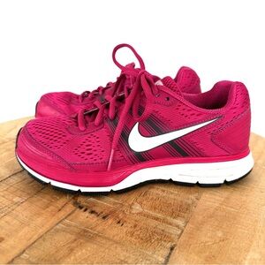 Nike Women's Fuchsia Sneakers with Black and White Accents